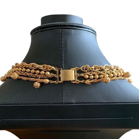 Napier Vintage Four Strand Goldtone Necklace - Picture 5 of 16